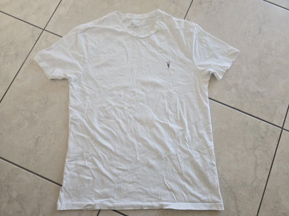 AllSaints White T-Shirt Regular Fit Medium M Cotton Unisex